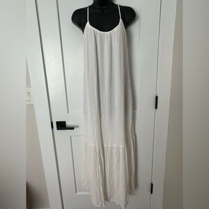 A New Day White With Gold Maxi Dress